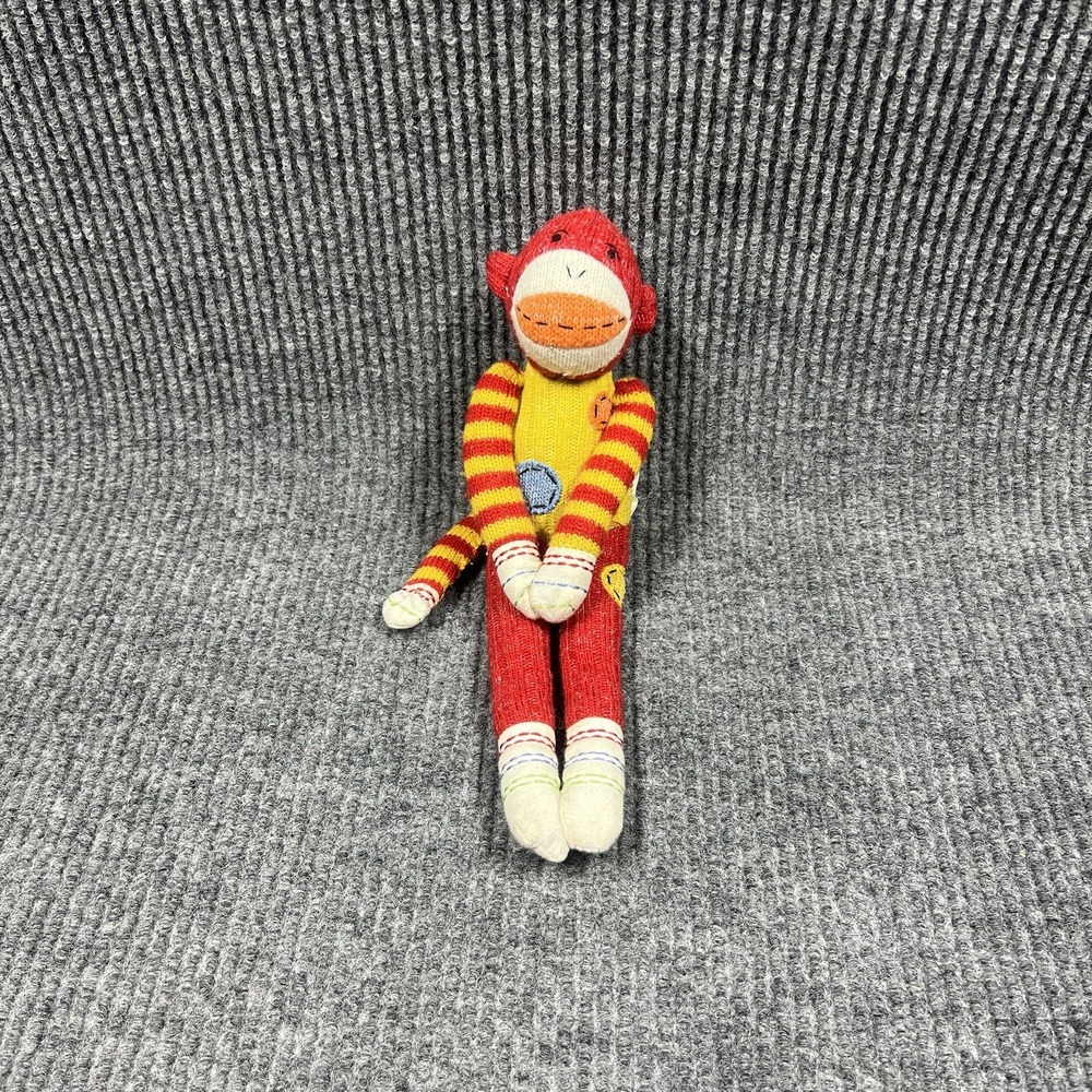 SEASONS Of Cannon Falls 12" SOCK MONKEY Red Yellow Magnetic Hands Feet Doll Toy